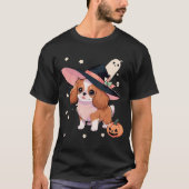 Cavalier King Charles heks met geesten Halloween T-shirt (Voorkant)