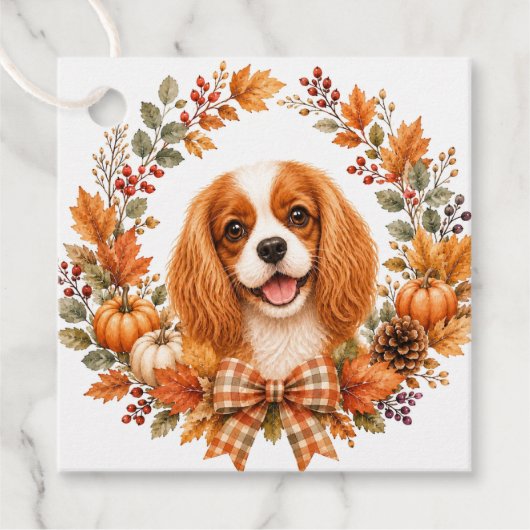 Cavalier King Charles Herfst Bedankjes Labels (Voorkant)
