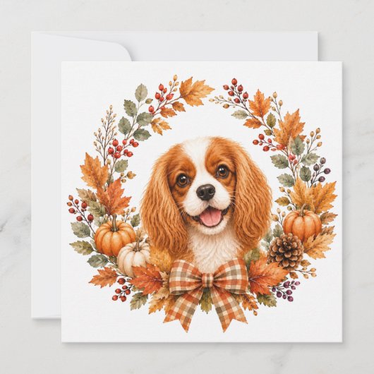 Cavalier King Charles Herfst Notitiekaartje (Voorkant)