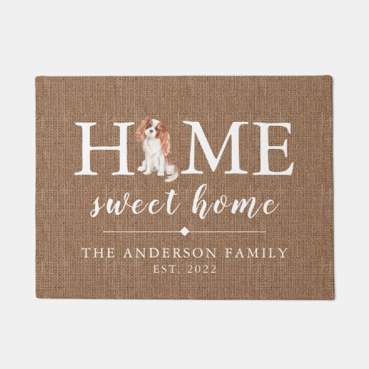 Cavalier King Charles Home Sweet Home Doormat Deurmat (Voorkant)