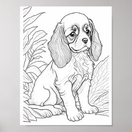 Cavalier King Charles Hond Adult Kleuring Poster