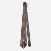 Cavalier King Charles-hond en geruite monogram Stropdas (Voorkant)