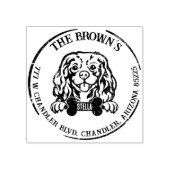 Cavalier King Charles Hond Familie Retouradres Rubberstempel (Afrduk)
