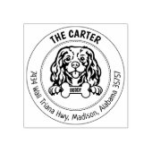 Cavalier King Charles Hond Retouradres Familie Rubberstempel (Afrduk)