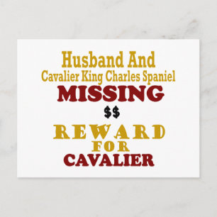 Cavalier King Charles & Husband Missing Reward Briefkaart