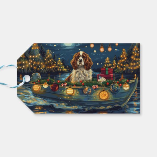 Cavalier King Charles Kerst Feestelijke reis Cadeaulabel (Achterkant Horizontaal)