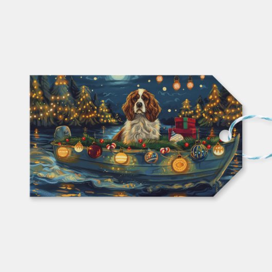 Cavalier King Charles Kerst Feestelijke reis Cadeaulabel (Voorkant (Horizontaal))