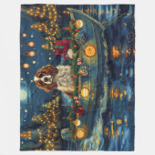 Cavalier King Charles Kerst Feestelijke reis Fleece Deken (Voorkant)