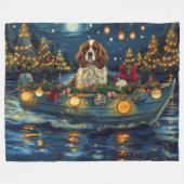 Cavalier King Charles Kerst Feestelijke reis Fleece Deken (Voorkant (Horizontaal))