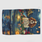 Cavalier King Charles Kerst Feestelijke reis Golfhanddoek (Horizontaal)
