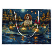 Cavalier King Charles Kerst Feestelijke reis Groot Cadeauzakje (Achterkant)