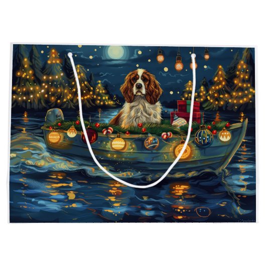 Cavalier King Charles Kerst Feestelijke reis Groot Cadeauzakje (Achterkant)