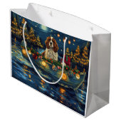 Cavalier King Charles Kerst Feestelijke reis Groot Cadeauzakje (Achterkant Gekanteld)