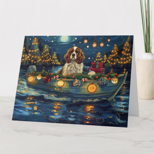 Cavalier King Charles Kerst Feestelijke reis Kaart (Voorkant)