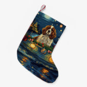 Cavalier King Charles Kerst Feestelijke reis Kleine Kerstsok (Voorkant (Hangend))