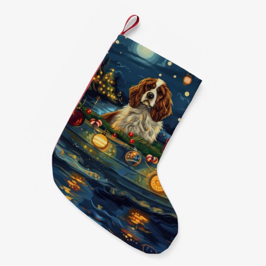Cavalier King Charles Kerst Feestelijke reis Kleine Kerstsok (Voorkant (Hangend))