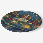 Cavalier King Charles Kerst Feestelijke reis Papieren Bordje (Gekanteld)