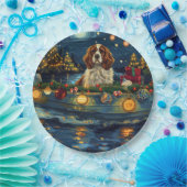 Cavalier King Charles Kerst Feestelijke reis Papieren Bordje (Feest)