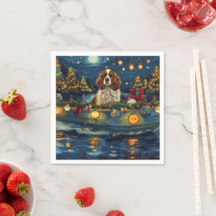Cavalier King Charles Kerst Feestelijke reis Servet