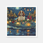 Cavalier King Charles Kerst Feestelijke reis Servet (Voorkant)
