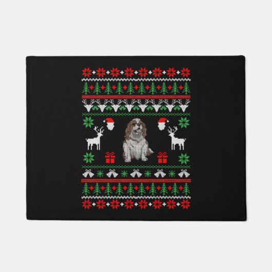 Cavalier King Charles Kerstmis Deurmat (Voorkant)