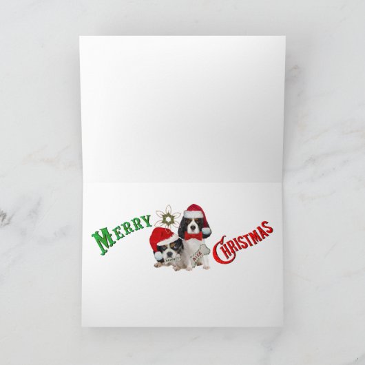Cavalier King Charles Kerstmis Naughty of Nice Feestdagen Kaart (Binnen)