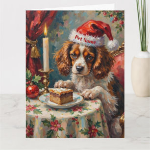 Cavalier King Charles Kerstpudding Theepartij Kaart
