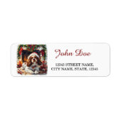 Cavalier King Charles Kerstterugkeeradres Etiket (Voorkant)