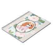 Cavalier King Charles klassieke bloemen achtergron Notitieboek (Linkerzijde)