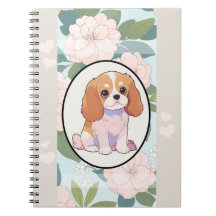 Cavalier King Charles klassieke bloemen achtergron