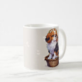 Cavalier King Charles mand met bloemkroon Koffiemok (Voorkant rechts)