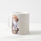 Cavalier King Charles mand met bloemkroon Koffiemok (Voorkant links)