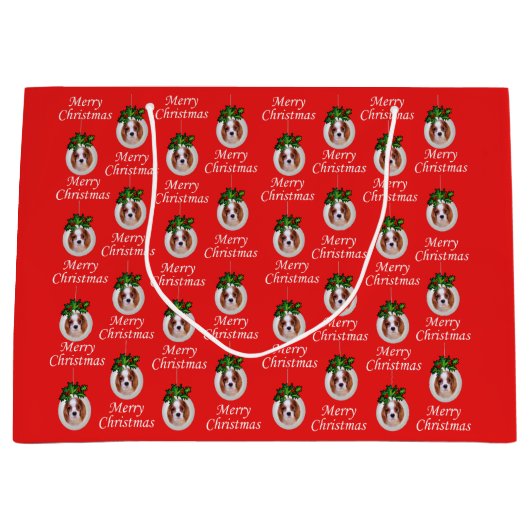 Cavalier King Charles Merry kerstcadeau Groot Cadeauzakje (Voorkant)