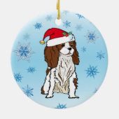 Cavalier King Charles met Kerstmuts Keramisch Ornament (Achterkant)