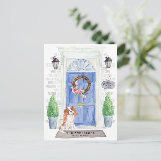 Cavalier King Charles Moving Announcement Briefkaa Briefkaart (Staand voorkant)