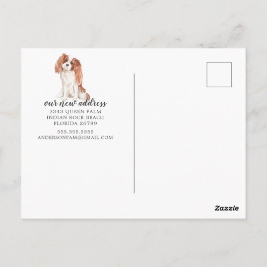Cavalier King Charles Moving Announcement Briefkaa Briefkaart (Achterkant)