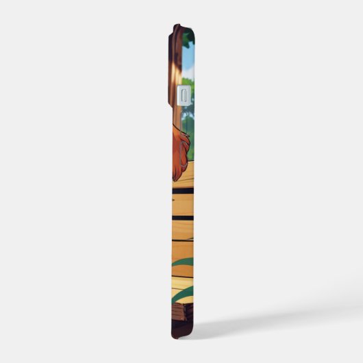 Cavalier King Charles op een bankje iPhone 15 Case (Linkerkant)