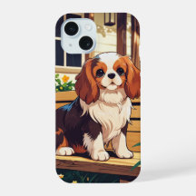 Cavalier King Charles op een bankje