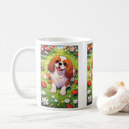 Cavalier King Charles Pastel bloemen veld Koffiemok