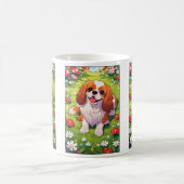 Cavalier King Charles Pastel bloemen veld Koffiemok (Center)
