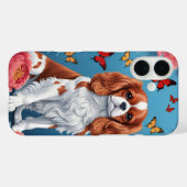 Cavalier King Charles Pastel Bloemen & Vlinders Case-Mate iPhone Case (Achterkant (horizontaal))