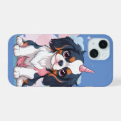 Cavalier King Charles Pastel Eenhoorn iPhone 15 Case (Achterkant horizontaal)
