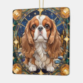 Cavalier King Charles Pastel Gold Glas in lood Keramisch Ornament (Links)