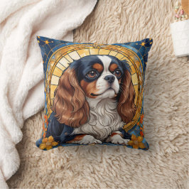 Cavalier King Charles Pastel Golden Glas in lood Kussen