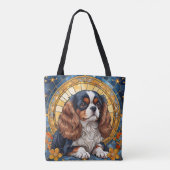 Cavalier King Charles Pastel Golden Glas in lood Tote Bag (Achterkant)