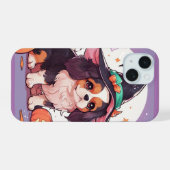 Cavalier King Charles pastel heks pet Halloween iPhone 15 Case (Achterkant horizontaal)