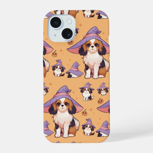 Cavalier King Charles pastel heks pet Halloween iPhone 15 Case (Achterkant)