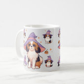 Cavalier King Charles pastel heks pet Halloween Koffiemok (Voorkant links)