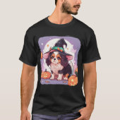Cavalier King Charles pastel heks pet Halloween T-shirt (Voorkant)