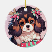 Cavalier King Charles Pastel kerstcadeaus Keramisch Ornament (Achterkant)
